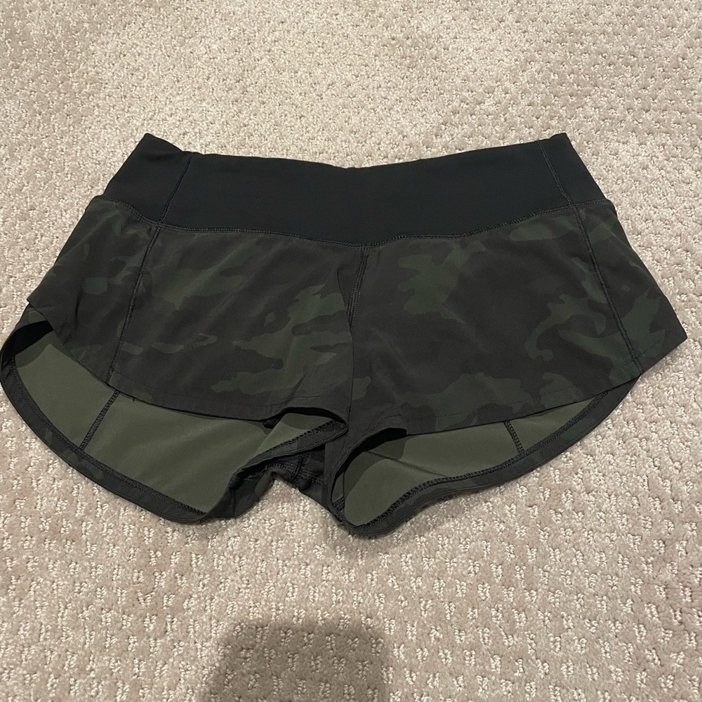 Lululemon Speed Up Camo Shorts